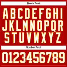 Load image into Gallery viewer, Custom Red White-Gold Hockey Lace Neck Jersey