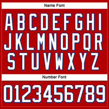 Load image into Gallery viewer, Custom Red White-Royal Hockey Lace Neck Jersey