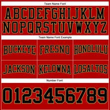 Load image into Gallery viewer, Custom Stitched Red Black-Old Gold Football Pullover Sweatshirt Hoodie