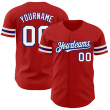 Load image into Gallery viewer, Custom Red White-Royal Authentic Baseball Jersey