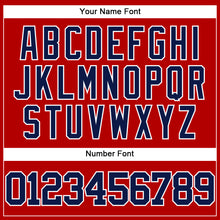 Load image into Gallery viewer, Custom Red Navy-White Authentic Baseball Jersey