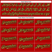 Load image into Gallery viewer, Custom Red Black-Old Gold Authentic Baseball Jersey