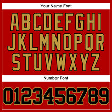 Load image into Gallery viewer, Custom Red Black-Old Gold Authentic Baseball Jersey