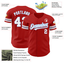 Load image into Gallery viewer, Custom Red White-Light Blue Authentic Baseball Jersey