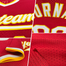 Load image into Gallery viewer, Custom Red Navy-Old Gold Authentic Throwback Baseball Jersey