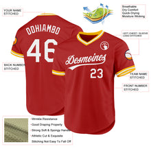 Load image into Gallery viewer, Custom Red White-Gold Authentic Throwback Baseball Jersey