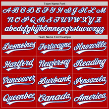 Load image into Gallery viewer, Custom Red White-Black Authentic Throwback Baseball Jersey