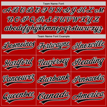 Load image into Gallery viewer, Custom Red Black-White Authentic Throwback Baseball Jersey