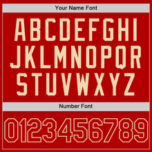 Load image into Gallery viewer, Custom Red Cream Authentic Throwback Baseball Jersey