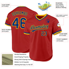 Load image into Gallery viewer, Custom Red Royal-Gold Authentic Throwback Baseball Jersey