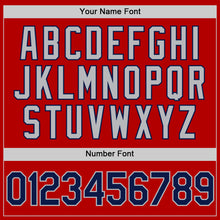 Load image into Gallery viewer, Custom Red Navy-Gray Authentic Throwback Baseball Jersey