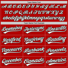 Load image into Gallery viewer, Custom Red Black-White Authentic Throwback Baseball Jersey