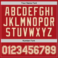 Load image into Gallery viewer, Custom Red Cream Authentic Throwback Basketball Jersey