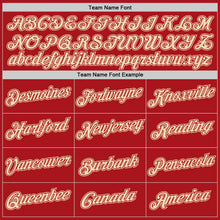 Load image into Gallery viewer, Custom Red Cream Authentic Throwback Basketball Jersey