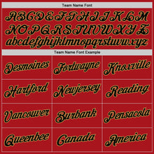 Load image into Gallery viewer, Custom Red Black-Old Gold Authentic Throwback Basketball Jersey