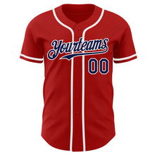 Load image into Gallery viewer, Custom Red Navy-White Authentic Baseball Jersey