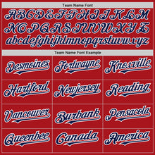 Load image into Gallery viewer, Custom Red Navy-White Authentic Baseball Jersey