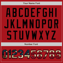 Load image into Gallery viewer, Custom Red Vintage USA Flag-Black Authentic Baseball Jersey