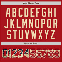 Load image into Gallery viewer, Custom Red Cream Pinstripe Vintage USA Flag Authentic Baseball Jersey