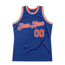 Load image into Gallery viewer, Custom Royal Orange-White Authentic Throwback Basketball Jersey