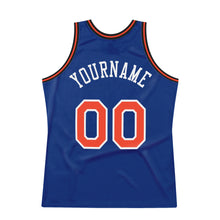 Load image into Gallery viewer, Custom Royal Orange-White Authentic Throwback Basketball Jersey