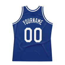 Load image into Gallery viewer, Custom Royal White-Red Authentic Throwback Basketball Jersey