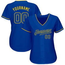 Load image into Gallery viewer, Custom Royal Royal-Gold Authentic Baseball Jersey