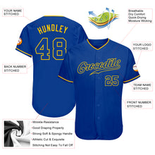 Load image into Gallery viewer, Custom Royal Royal-Gold Authentic Baseball Jersey