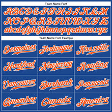 Load image into Gallery viewer, Custom Royal Orange-White Authentic Baseball Jersey