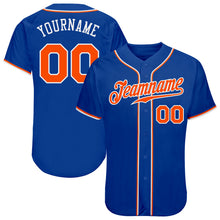 Load image into Gallery viewer, Custom Royal Orange-White Authentic Baseball Jersey