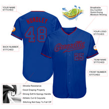 Load image into Gallery viewer, Custom Royal Royal-Red Authentic Baseball Jersey