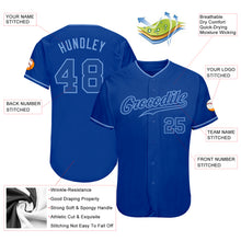 Load image into Gallery viewer, Custom Royal Royal-Light Blue Authentic Baseball Jersey
