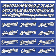 Load image into Gallery viewer, Custom Royal White Pinstripe White-Black Authentic Baseball Jersey