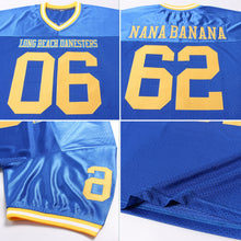 Load image into Gallery viewer, Custom Royal Gold-White Mesh Authentic Throwback Football Jersey