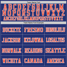 Load image into Gallery viewer, Custom Royal Orange-White Mesh Authentic Throwback Football Jersey