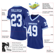 Load image into Gallery viewer, Custom Royal White-Light Blue Mesh Authentic Throwback Football Jersey