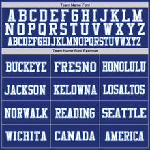 Load image into Gallery viewer, Custom Royal White-Light Blue Mesh Authentic Throwback Football Jersey