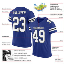 Load image into Gallery viewer, Custom Royal White-Black Mesh Authentic Football Jersey