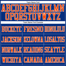 Load image into Gallery viewer, Custom Royal Orange-White Mesh Authentic Football Jersey