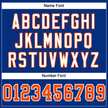 Load image into Gallery viewer, Custom Royal Orange-White Mesh Authentic Football Jersey
