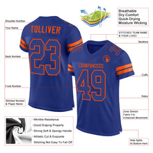 Load image into Gallery viewer, Custom Royal Royal-Orange Mesh Authentic Football Jersey