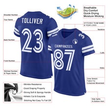 Load image into Gallery viewer, Custom Royal White Mesh Authentic Football Jersey