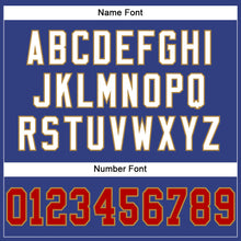 Load image into Gallery viewer, Custom Royal Red-Old Gold Mesh Authentic Football Jersey