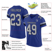 Load image into Gallery viewer, Custom Royal Gray-Black Mesh Authentic Football Jersey