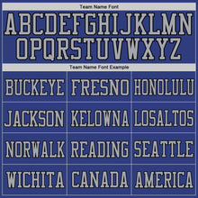 Load image into Gallery viewer, Custom Royal Gray-Black Mesh Authentic Football Jersey