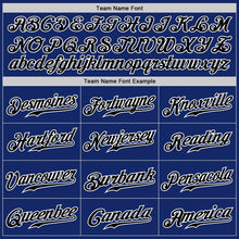 Load image into Gallery viewer, Custom Royal White Pinstripe Black-White Authentic Baseball Jersey