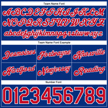 Load image into Gallery viewer, Custom Royal White Pinstripe Red-White Authentic Basketball Shorts