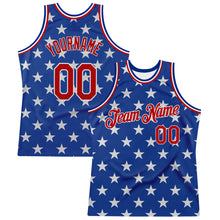 Load image into Gallery viewer, Custom Royal Red-White 3D Pattern Design American Flag Authentic Basketball Jersey