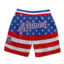 Load image into Gallery viewer, Custom Royal Royal-Red 3D Pattern Design American Flag Authentic Basketball Shorts
