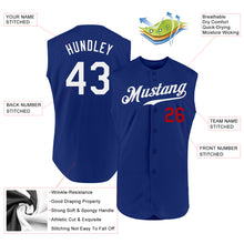 Load image into Gallery viewer, Custom Royal White-Red Authentic Sleeveless Baseball Jersey